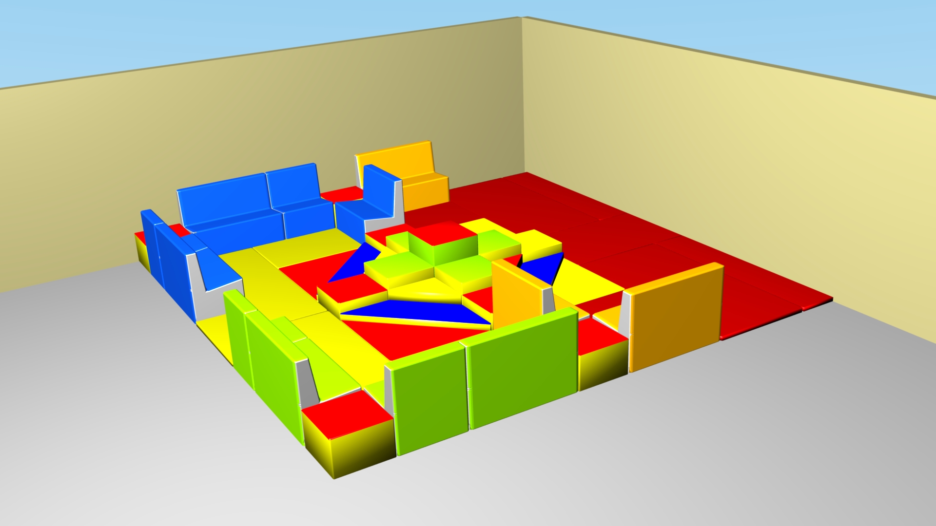 Parcours Modulo Mouss' : 4.5 x 4.5 m (REF 2010.1 )