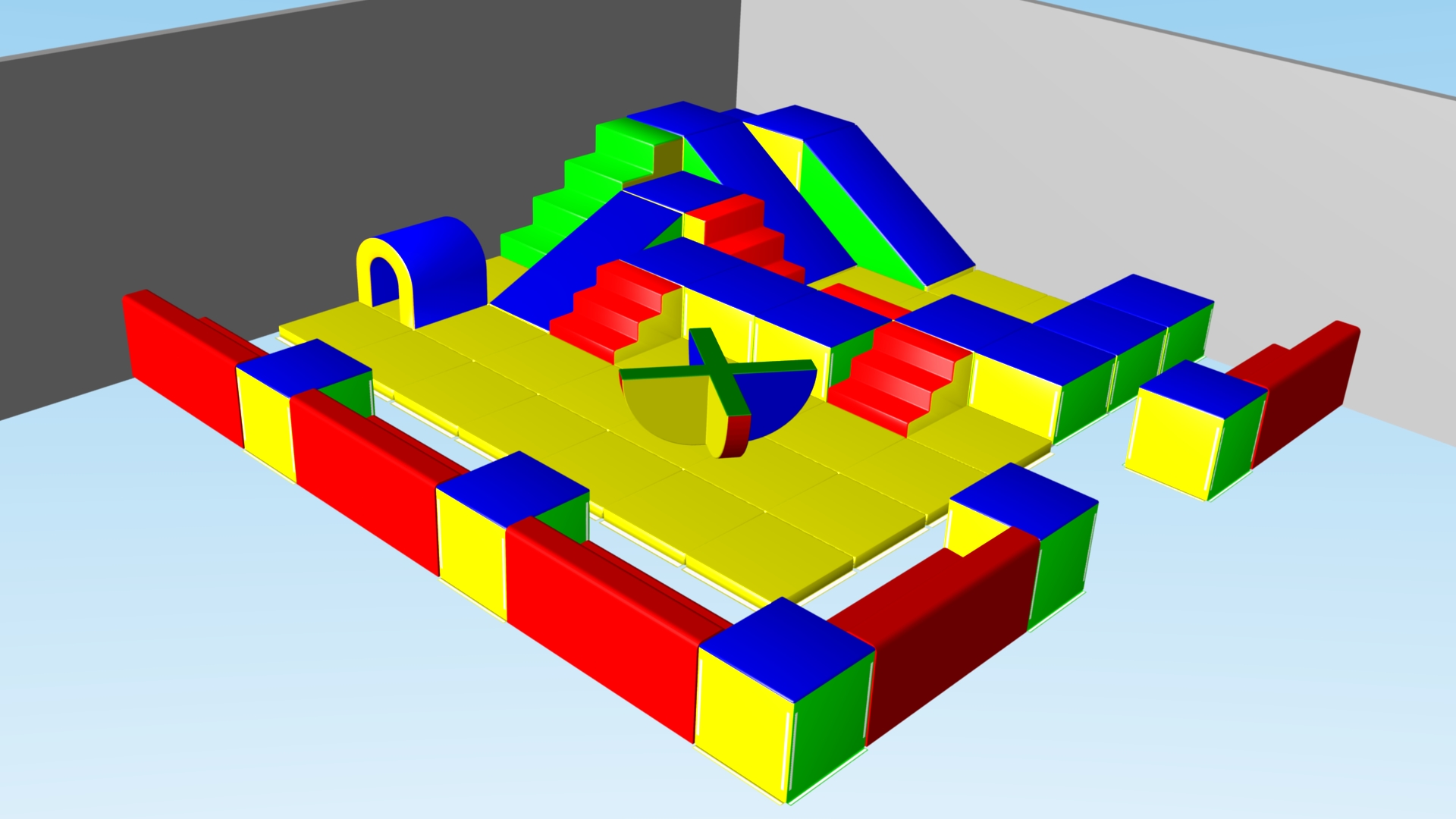 Parcours Modulo Mouss' : 12 x 12 x 0.85 m (REF 2010.14)