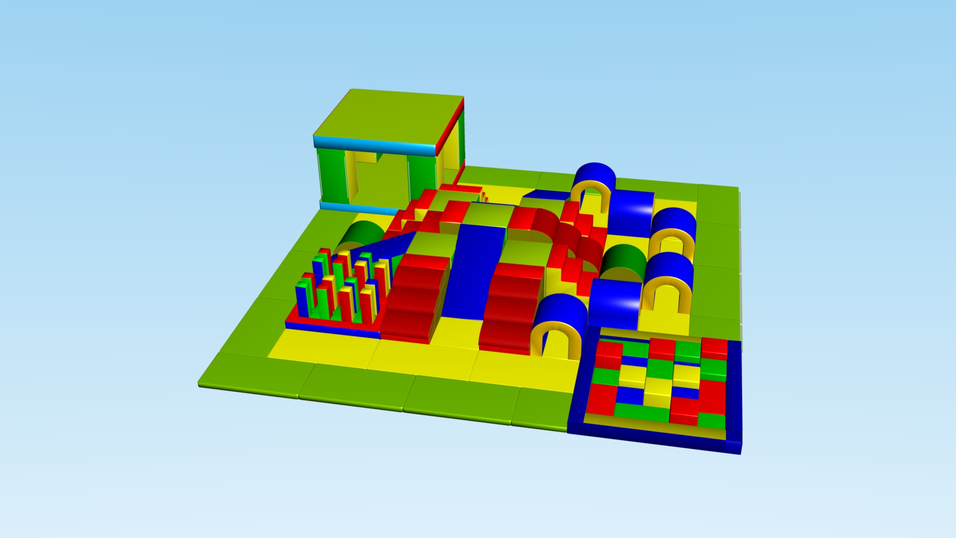 Parcours Modulo Mouss' : 7 x 7 x 0.65 m (REF 2010.32)