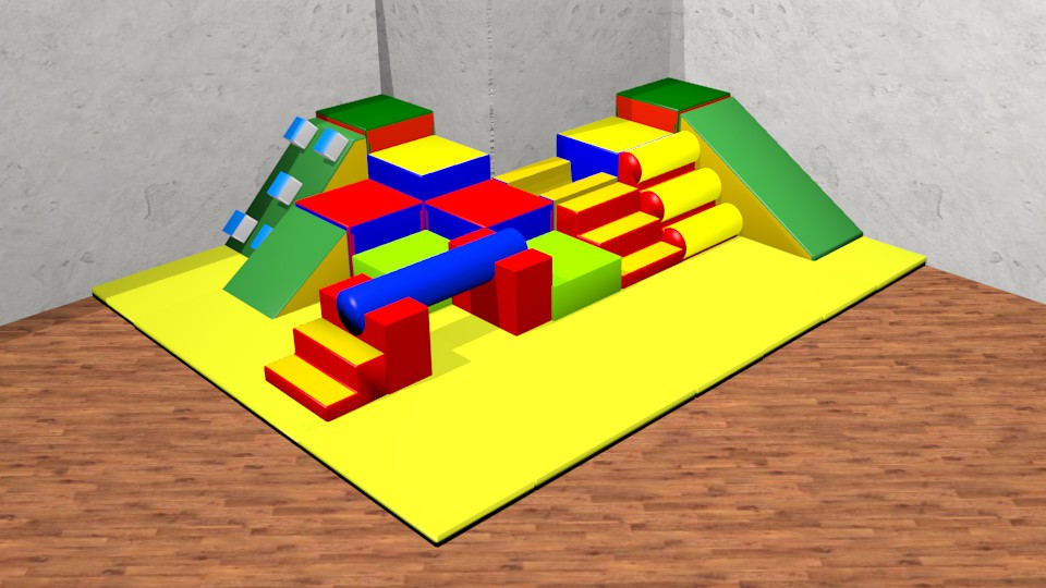 Parcours Modulo Mouss' : 4.2 x 4.9 x 1.05 m (REF MM 12-03-1)