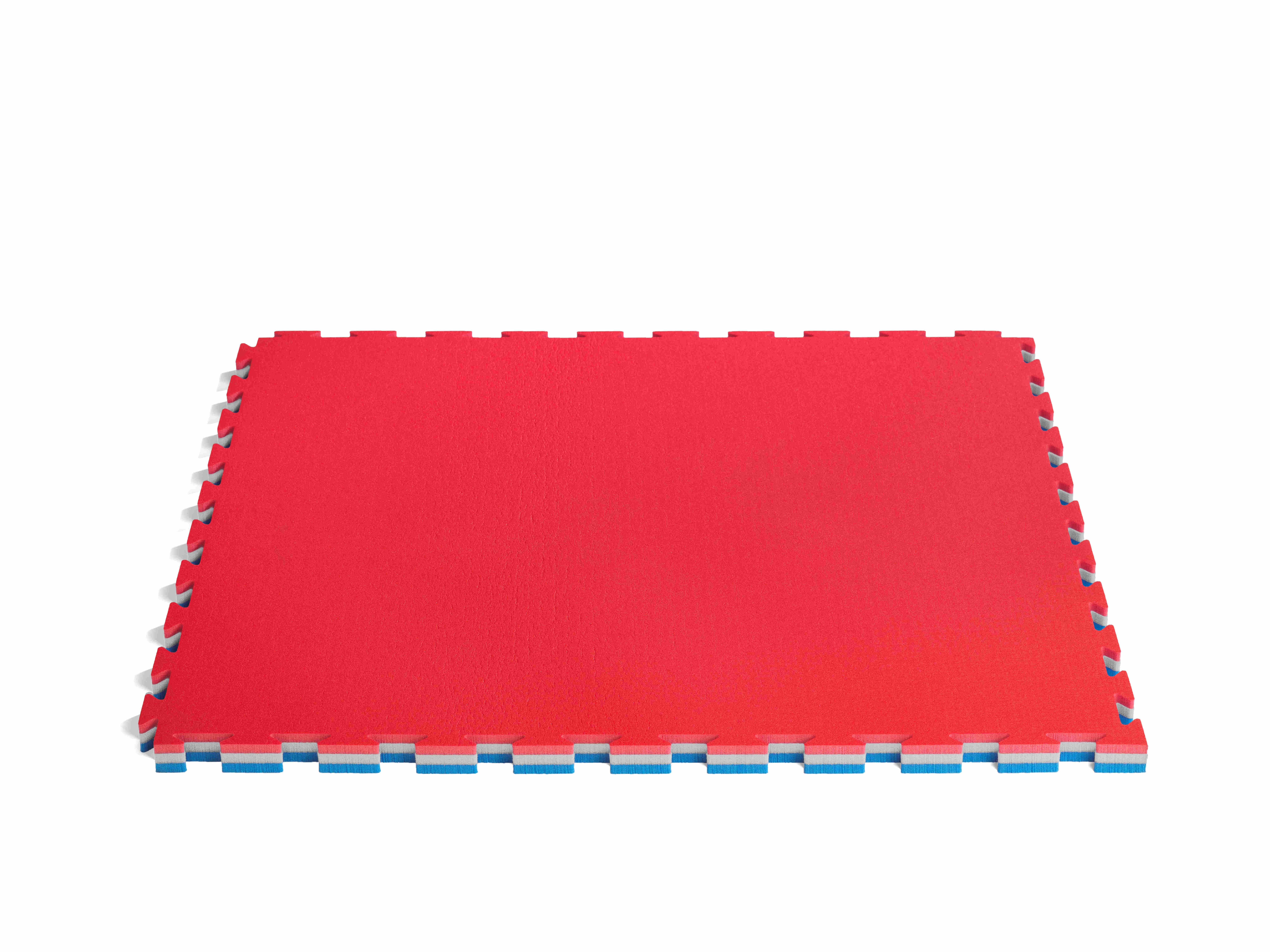 Tatami Multi Activits Sportives - 100 x 100 cm paisseur 3 cm - Rouge / Gris / Bleu (REF MART-2.1)