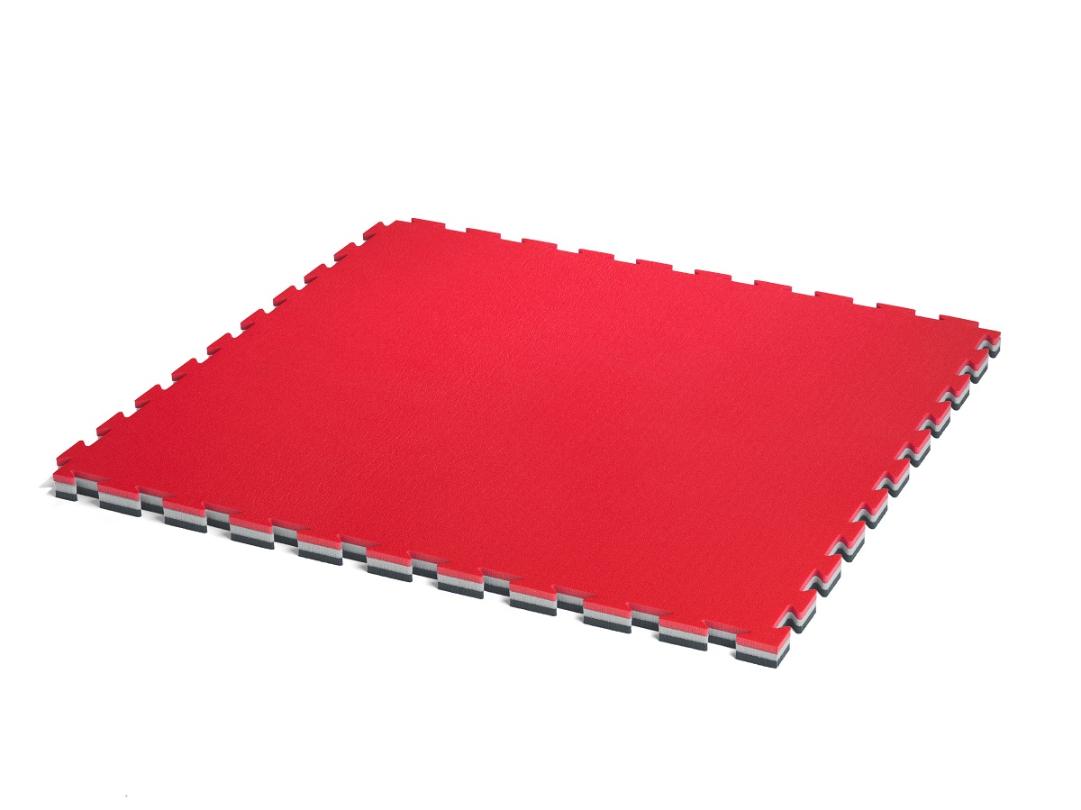 Tatami MMA Grappling - 100 x 100 cm paisseur 3,5 cm - Rouge / Gris / Noir (REF MART-3.1)