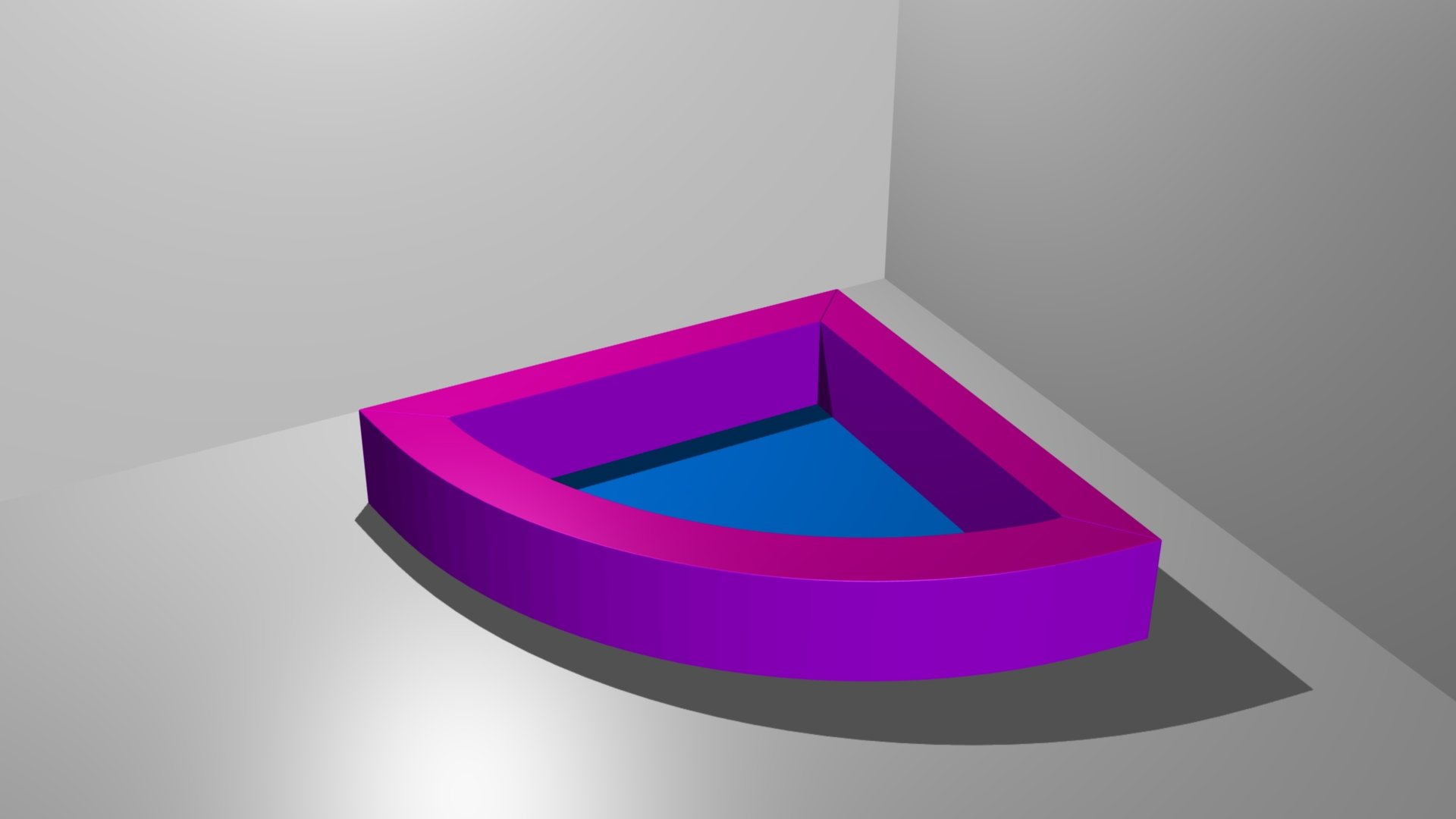 Piscine a balle 1/4 cercle L (sans balles) - 150 x 150 x 55 cmt apis de fond 4 cm (REF Pb-2)