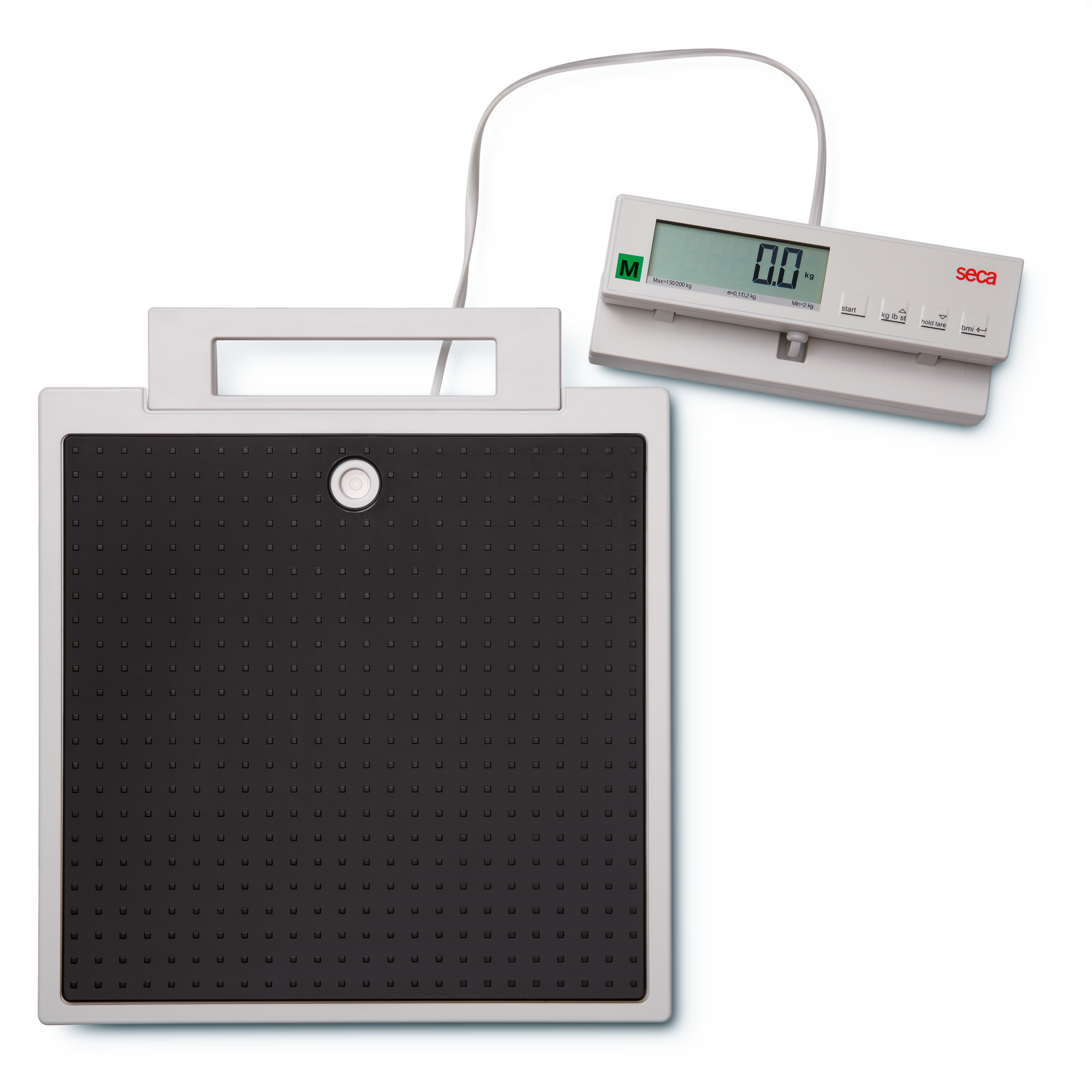 Balance Electronique portative avec bloc alimentation - jusqu'à 200 kg - plateau 28 x 60 cm