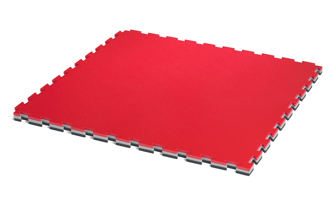 Tatami MMA Grappling - 100 x 100 cm épaisseur 3,5 cm - Rouge / Gris / Noir - prix au m²